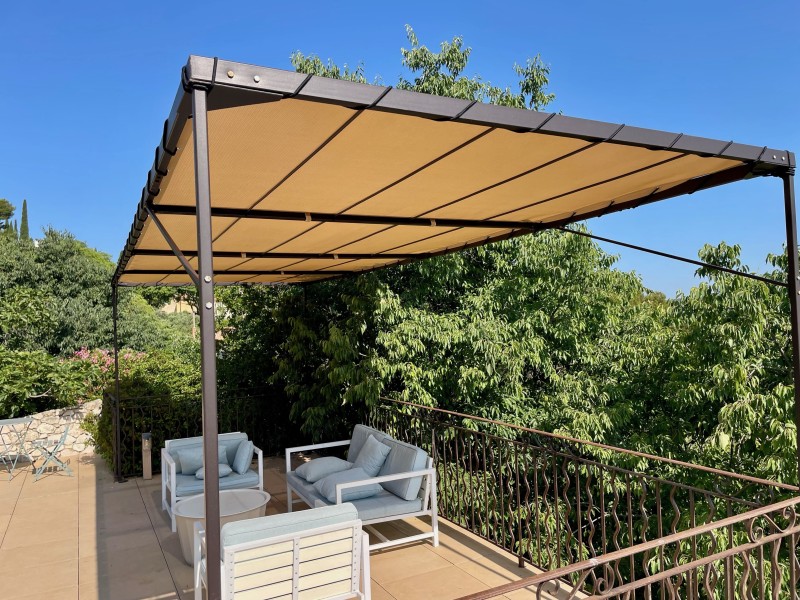 pergola acier avec toile 